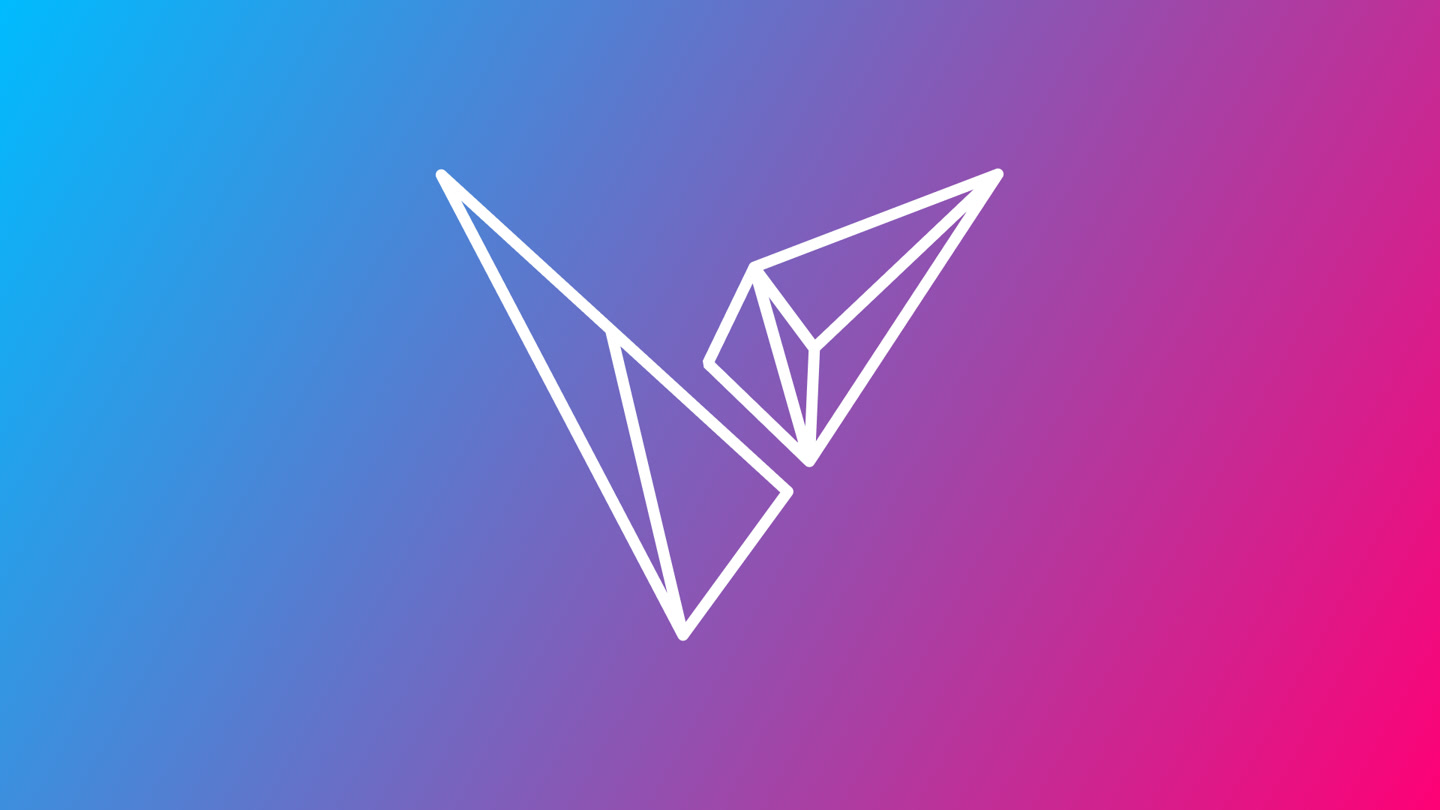 VenueHub-Logo auf blau-pinkem Farbverlauf